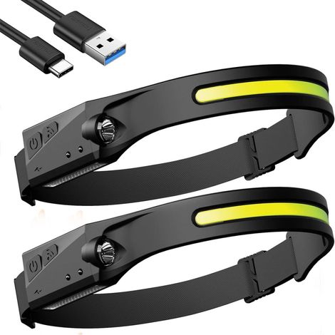 Lampe frontale LED rechargeable USB - 200 lumens - 4 modes - pour le camping, la course à pied et la pêche (1/4)