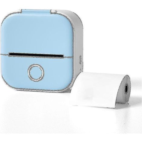 Mini imprimante de poche portable, compatible Bluetooth, thermique, sans encre, pour autocollants (bleue)