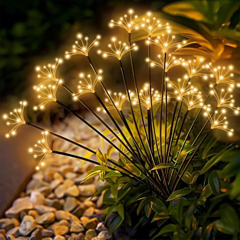2-teiliges LED-Solar-Gartenleuchten-Set, Solar-Feuerwerk, wasserdichte Solarleuchten für Garten, Rasen, Terrasse, Weihnachtsdekoration (1/5)