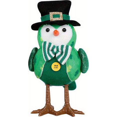 Oiseau Décoratif Lumineux - Statue En Peluche Avec LED - Décoration De Printemps Pour Intérieur - Couple D'oiseaux Verts - 1 Pièce (1/5)