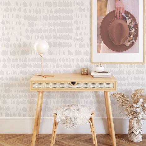 Carta da parati di design moderna per soggiorno Bianca Grigia (1/5)
