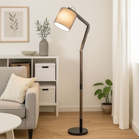 Globo - stehlampe - Mattis - schwarz - metall - leselampe - E27 - (1/5)
