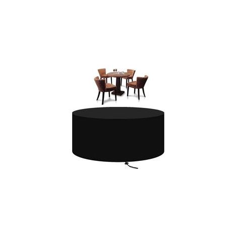 Housse de protection résistante pour meubles de jardin ronds – Housse en tissu Oxford 210D imperméable et anti-UV, dimensions Ø128 × 71 cm, idéale pour ensemble table et chaises de jardin (1/4)