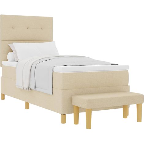 Maison Exclusive - Boxspringbett mit Kopfteil Creme 190 x 90 cm S