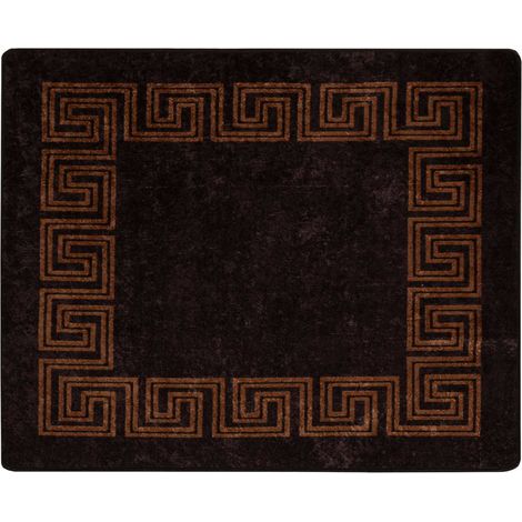 Rug Runner MARSA Black 80 x 100 cm Polyester and PVC vidaXL