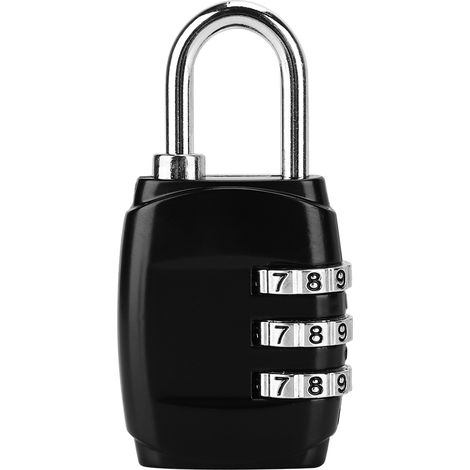 Cadenas à combinaison Cylindrique en alliage de zinc robuste Noir 6x3cm Serrure numérique sécurisée pour valise casier tiroir (1/5)