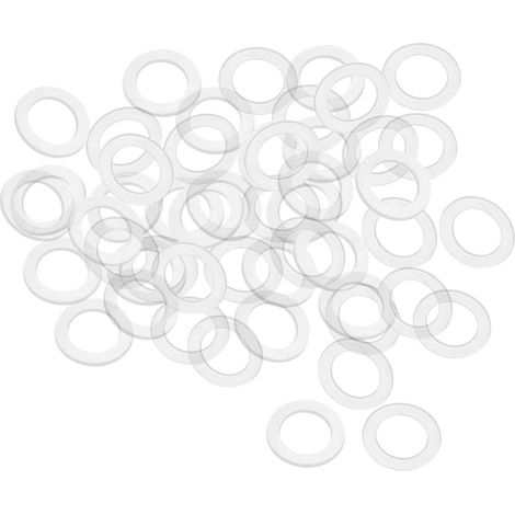 Rondelle Nylon Plat Joint Étanchéité M10 16mm OD 10mm ID 1mm Épaisseur pour Robinet Tuyau Eau Transparent Paquet de 50 (1/4)