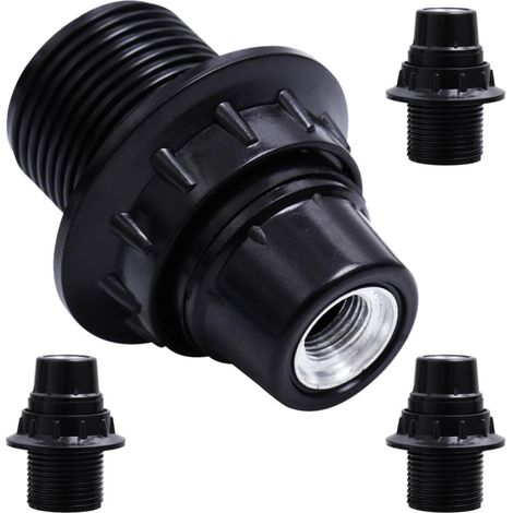 Douille de Lampe E14 en Plastique Noir, Lot de 4 Pièces Remplacement Simple, Installation Rapide, pour Ampoule, Garages et Systèmes de Surveillance (1/5)