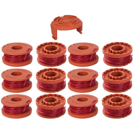 12 pcs fil coupe bordure compatible avec coupe bordure pour WORX, Ø 1,65mm & 3m bobine fil coupe bordure(12 fil coupe bordure,1couvercle) (1/4)