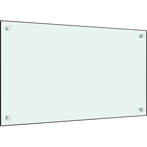 Dosseret de cuisine Fond de hotte Blanc 70 x 40 cm Verre trempé 72350 (1/4)