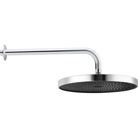 kielle Oudee - Soffione doccia 260, getto singolo, braccio doccia 35 cm, cromo/nero 20102SE0 (1/5)