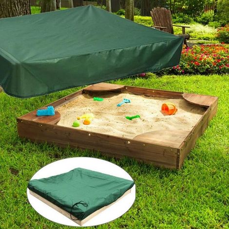 Couvercle de bac à sable pour enfants Jardin patio Petit bain parasol imperméable - carré, 12012020cm, vert foncé, 1pc (1/3)