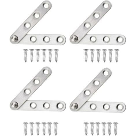 Charnière de porte dissimulée en acier inoxydable, pivotante à 360 degrés, lot de 4 (59 mm x 11 mm) (1/4)