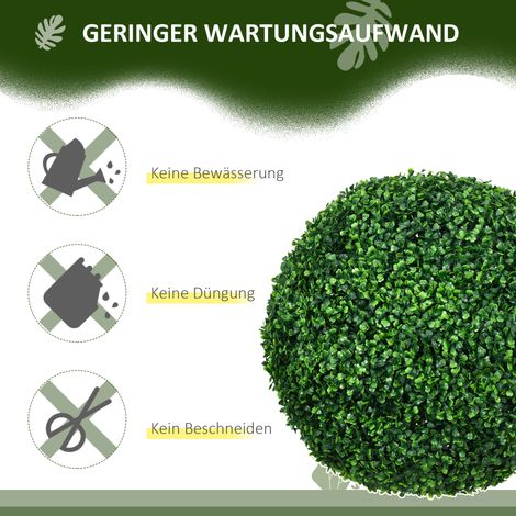 Lot de 2 boules de buis artificielles 50 cm, fausse plante en plastique, verdure synthétique pour salon, chambre, bureau, jardin, décoration moderne, cadeau (1/5)