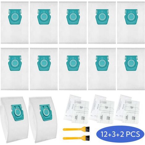 12 replacement dust bags for Miele TU Guard L1/Guard S1/CO Guard M1 vacuum cleaners - Vacuum cleaner accessory: dust bag, 3 sets of cotton filters, small brush (1/5)