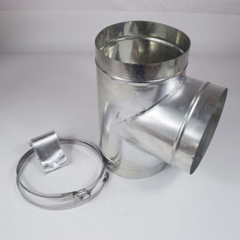 Té en tôle galvanisée Joint de conduit de fumée en T Combinaison Té en T 100 + ruban de serrage