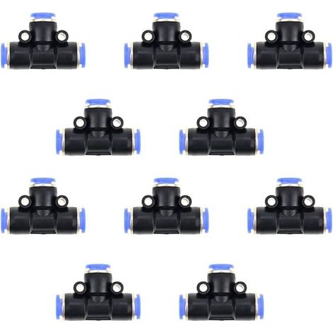 10 Pieces Pneumatic Connector Hose Fittings Quick Connect 6mm Pneumatic Push-In Air Line Tube Fitting (1/5)