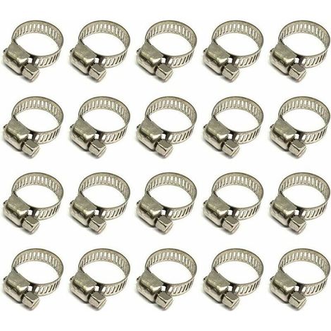 20 Colliers Serrage Inox 10-16mm (1/4)