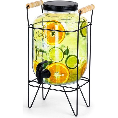 Barattolo con coperchio rubinetto e supporto - perfetto per la limonata (1/5)