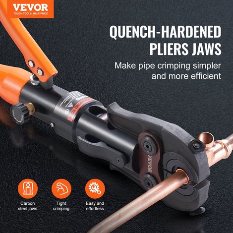 Outil de sertissage hydraulique pour raccords de tubes en cuivre, pince à sertir avec mâchoires à changement rapide TH16, TH20, TH26, TH32, 360 ° pour les espaces restreints et les raccords en T (1/5)