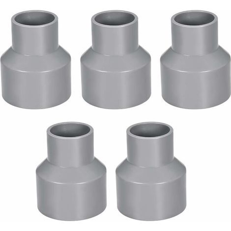 50mm x 32mm PVC Pipe Reducer Fitting Coupling Hub Coupling DWV Gray 5Pcs (1/3)