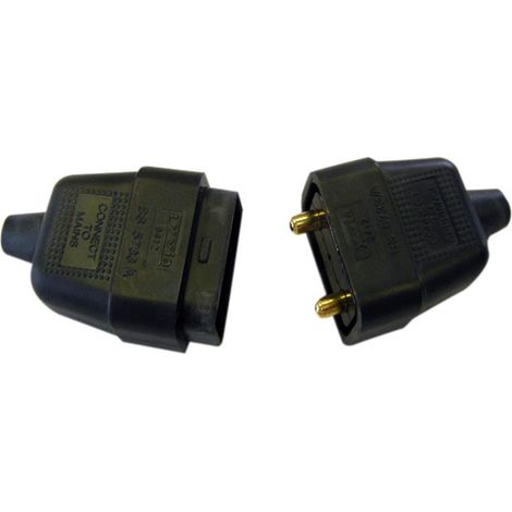 Dencon 2 Pin Rubber Connector Plug 10A Black - Safe & Easy Use