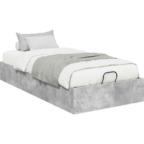 Maison Exclusive - Ottoman Bettgestell Betongrau 90 x 190 cm Holz