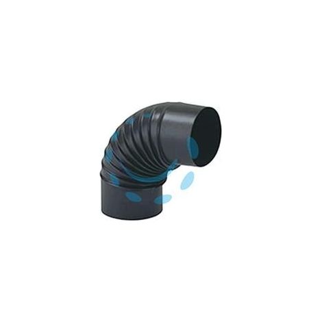 GOMITO 90° PORCELLANATO STUFE A LEGNA NERO OPACO "ALA SMALTO CLASSIC" - ø mm.150