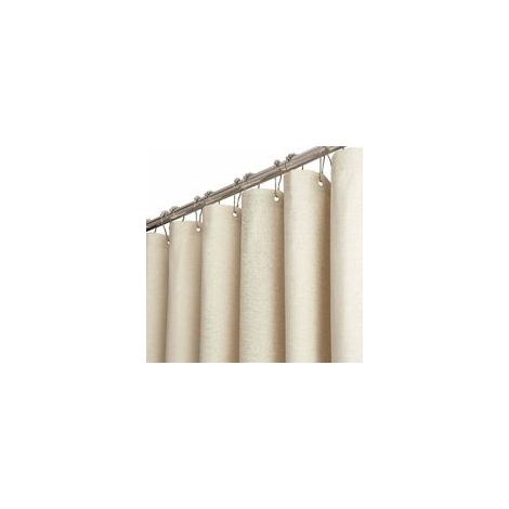 Cortina de ducha de tela beige/crema de 180x180 cm. Incluye 12 ganchos de plástico. Impermeable y decorativa. Para propietarios de baños.