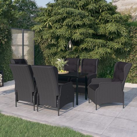 Ensemble Table et Chaise de Jardin  Salon de jardin 7 pcs Gris foncé 33053