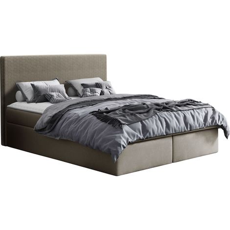 Lit boxspring Nix, Velluto 3, Continental, Double, 180x200, Tissu, Disponible, 186x208x103cm (1/5)
