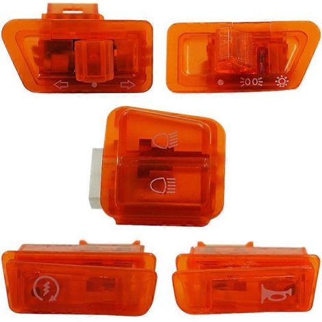 Interruptor de intermitentes para motocicleta, luz de cruce y de largo alcance, botón de bocina para scooter GY6 50Cc 125Cc 150Cc Honda DIO AF17 AF18 Naranja (1/5)