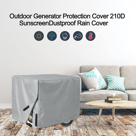 Couverture de générateur électrique, Protection de générateur couvre électrique de Patio de Jardin extérieur adaptée à la Plupart des générateurs 3000-5000 Watts,couverture d'équipement (Gris) (1/4)