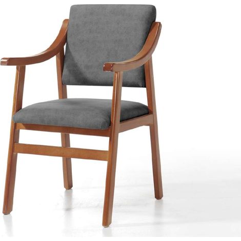 Butaca/Sillón Marlen tapizada en tela antimanchas gris. 51cm(ancho) 88cm(altura) 52cm(fondo) (1/2)