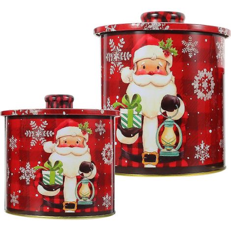 Boîte à biscuits de Noël en fer-blanc, lot de 2 pour enfants (1/5)