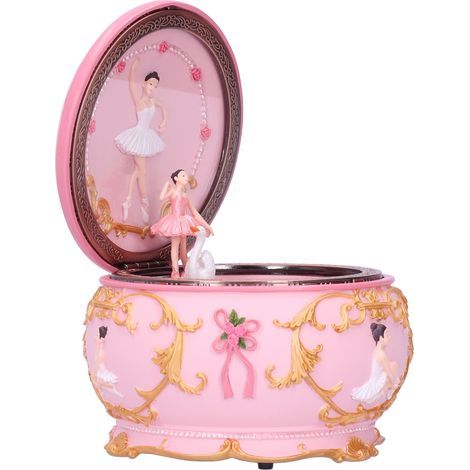Boîte à musique LED avec figurine rotative, décoration raffinée pour maison, cadeau d'anniversaire pour fille (1/5)