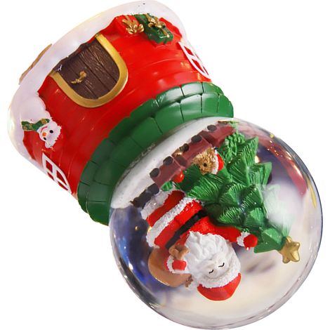 Boîte à musique de Noël, décoration musicale en résine, artisanat pour enfants et étudiants, collection 2022, motif train ours avec lumières et neige. (1/5)