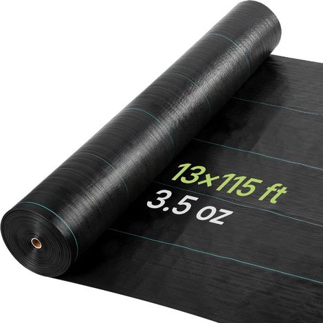 Polypropylène noir, toile anti-mauvaises herbes 4 x 35,1 m, drainage et aération, pour serre et exploitation agricole (1/5)