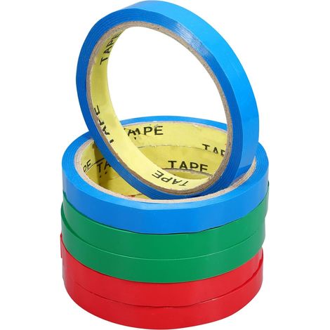 6 Rouleaux de Rubans Adhésifs D'emballage Rouge en Pet pour Scellage de Paquet Alimentaires et Emballage en Supermarchés, Protection Colis (1/5)