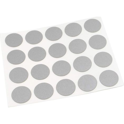 Caches vis adhésifs - 20 pièces - Argent métallisé - Dissimulation défauts - Pour meubles et bois - Ø 13 mm (1/5)