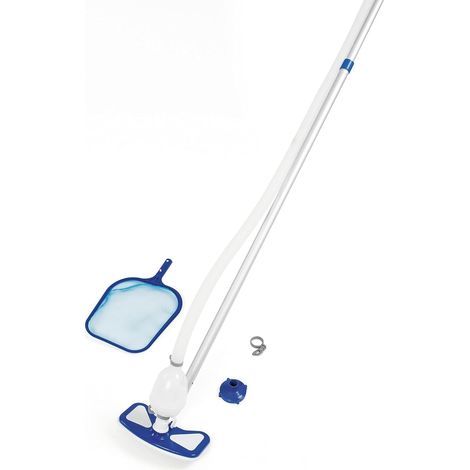 Kit de Nettoyage pour Piscine, Aspirateur, Épuisette, Tuyau, Manche Alu 4 X 60 cm