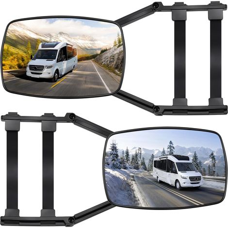 specchietti retrovisori per auto, specchietti retrovisori per caravan, specchietti retrovisori esterni regolabili ed estensibili per camper, roulotte, furgoni e roulotte. (1/5)