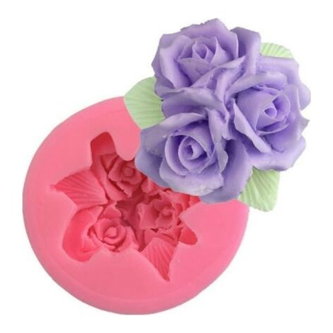 Moules 3D en Silicone, moule à savon Rose, outils de décoration de gâteaux (1/5)