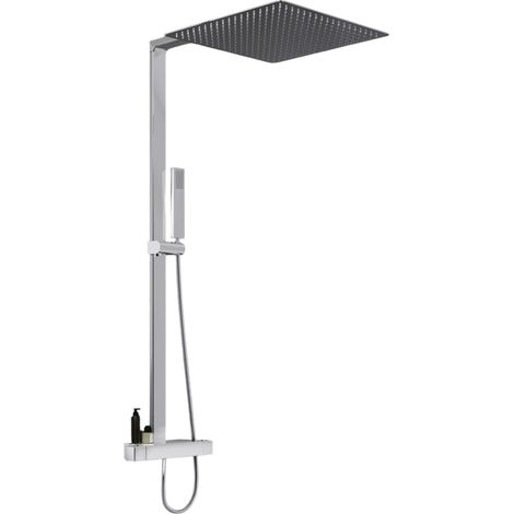 Design Duschsäule Bernstein NT6705C mit Thermostat inkl. Duschschlauch und Handbrause Duschkopf 40x40cm (1/4)