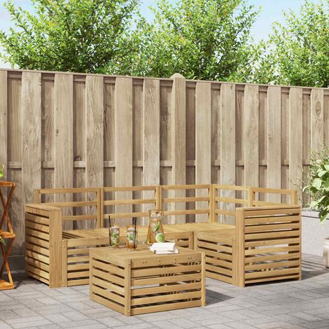 vidaXL Outdoor-Sofagarnitur 5 pcs Weiß 59 x 59 x 37 cm (1/5)