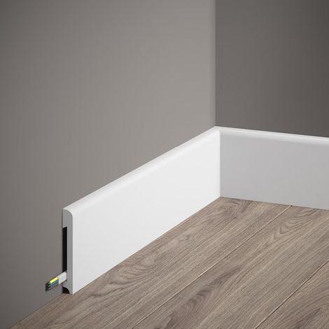 PROVISTON Sockelleiste 14 x 78 x 2000 mm Weiß Fußleiste Mit Kabelkanal Klassisch Hochwertig Robust Langlebig 1 Stück (1/4)