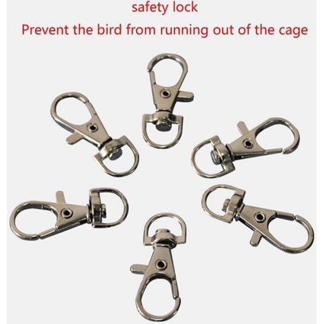 Crochet Métallique - Pour Porte De Cage À Oiseaux - Anti-Ouverture Par Griffes - Lot De 20 Pièces (1/3)
