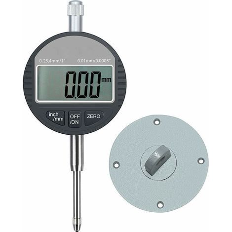 KZQ – Comparateur à cadran 0,01 mm – Mesure haute précision – Affichage LCD 4 chiffres – Structure métallique intégrée – Compatible trépieds magnétiques (1/5)