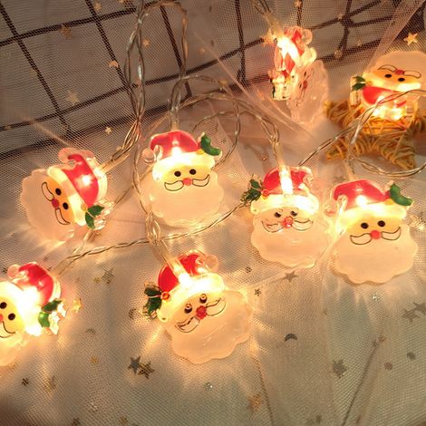 Guirlande Lumineuse Étoile - 20 LED Blanc Chaud - Câble Transparent - Alimentation Sur Piles AA - Décoration Intérieure Noël (1/2)