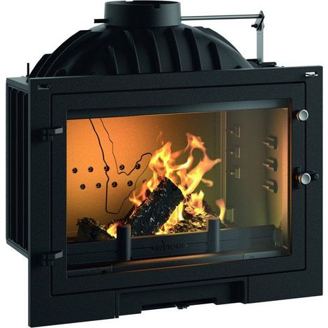 Holz-Kaminskamineinsatz INVICTA MILOS 700 9,5 kW schwarze rechteckige Scheibe